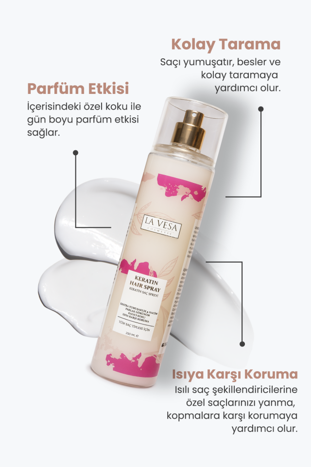 La Vase 3'Lü Keratin Saç Spreyi