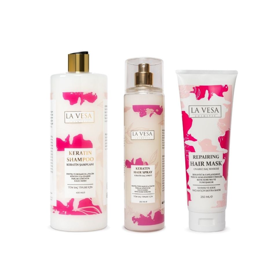 La Vase Keratin Şampuan +Saç Spreyi +Saç Maskesi