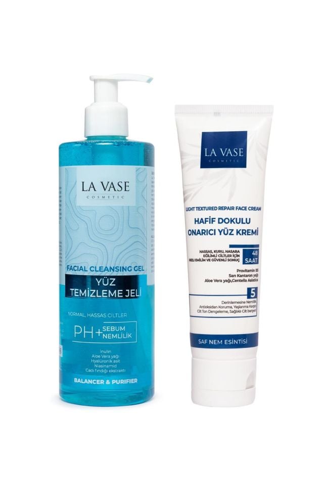 Yüz Yıkama Jeli + Onarıcı Nemlendirici Krem