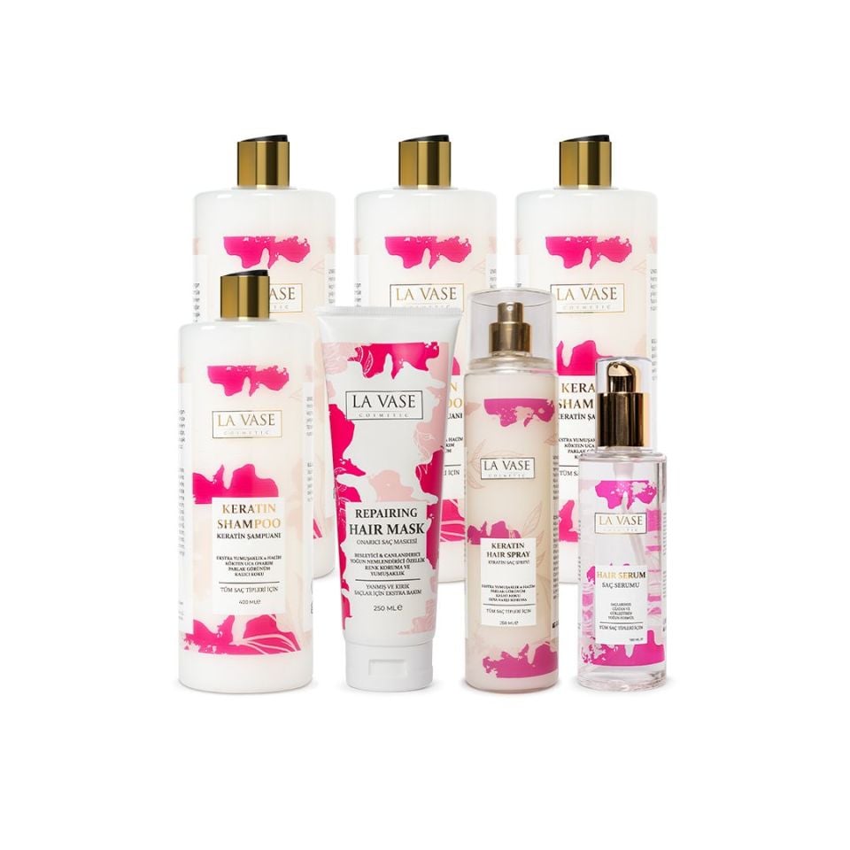 La Vase Keratin 4'lü Saç Seti + 3'lü Şampuan